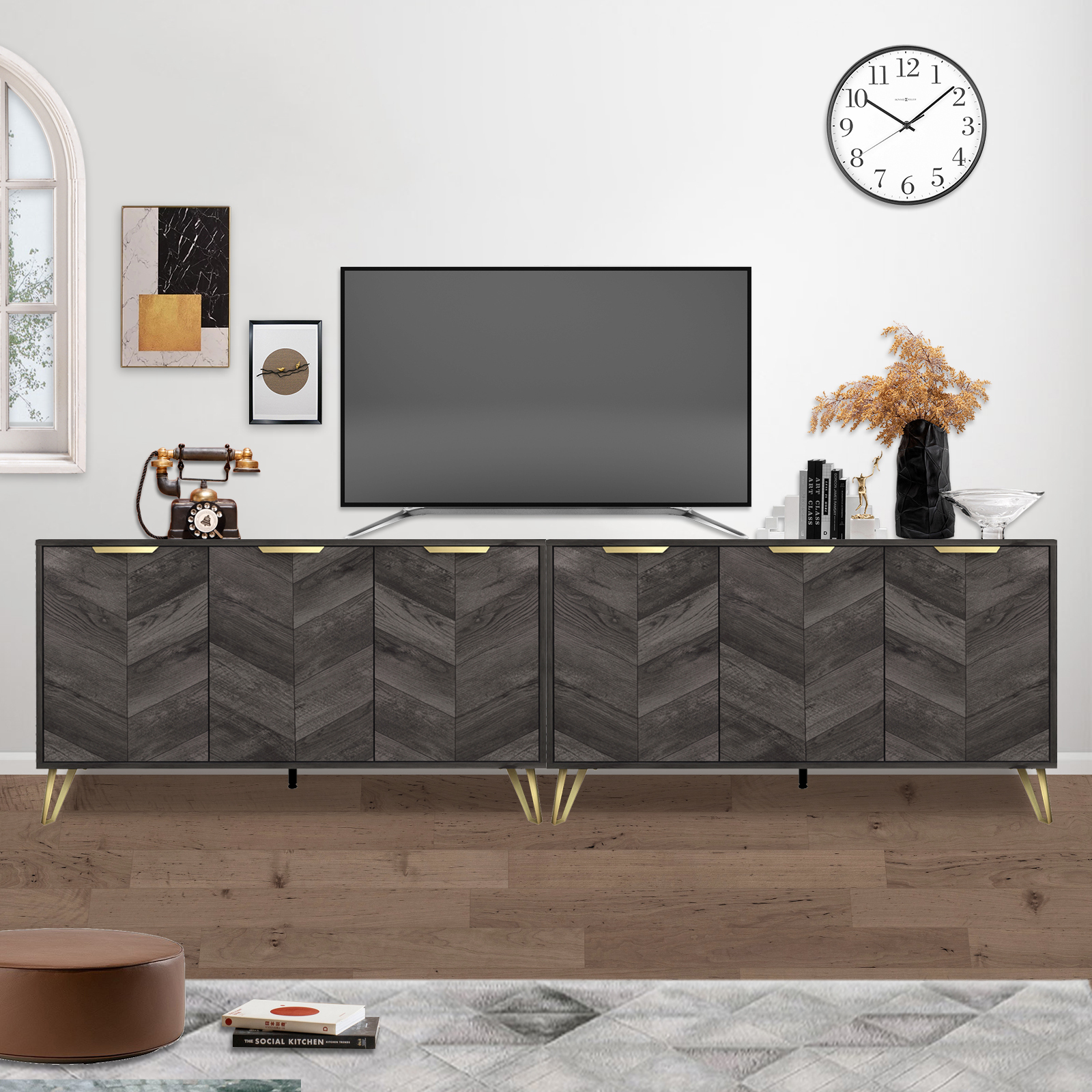 Cosmo Burnt Oak 3 Door Buffet Sideboard Sophisticated Modern