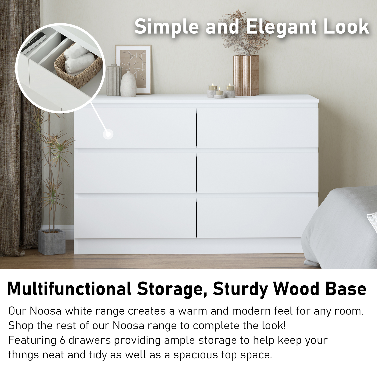 Bedroom outlet storage drawers