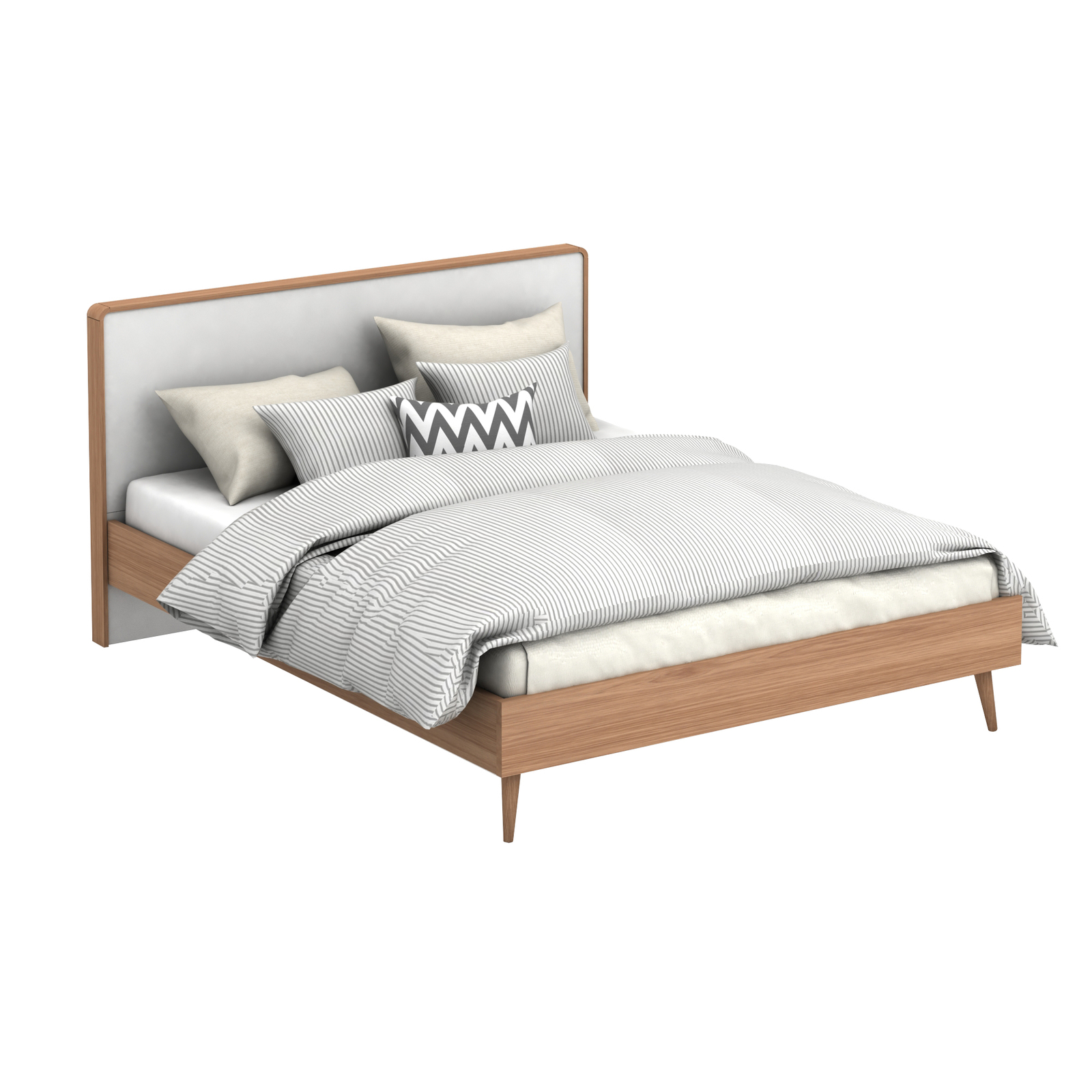 Cosmoliving Bed Frame Scandinavian, Oak Headboard Queen Size