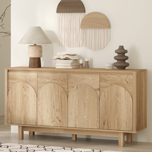 Arched Sideboard Buffet Cabinet 4 - Door 150cm Cupboard | Spacious and Stylish Storage Solution