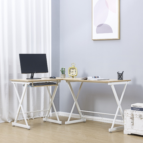 L Post Smartwork Gaming Desk Home Office Desk Study Desk W150*50*75 Metal Framed Legs