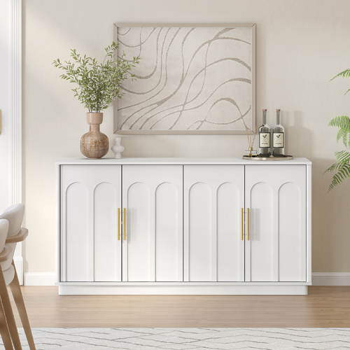 Opera 4 Door Buffet Sideboard Cabinet 150cm White Cupboard | Spacious and Stylish Storage Solution