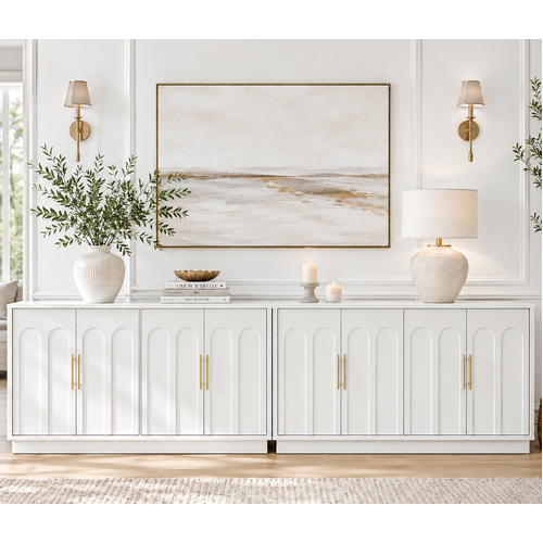 Opera Modern 150cm White Sideboard Buffet Cabinet Set of 2