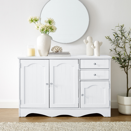 Decor sideboard white with 3 Doors & 2 Drawers hallway console buffet cabinets bathroom storage