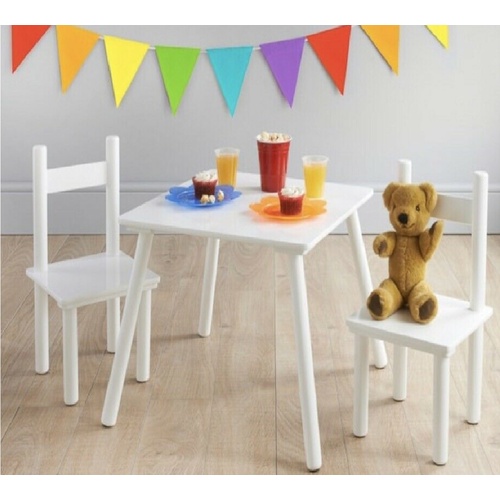 Classic White 3pc  Kid's Tables & Chairs Sets
