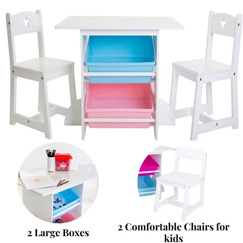 Cosmoliving  Kids Table and Chair Set with Large Storage Bins