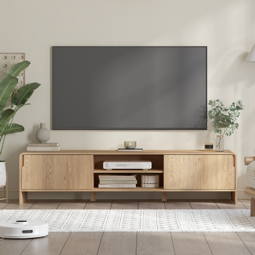 OAK TV Entertainment Unit | 180CM Wide TV Cabinet