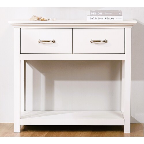 Ashford Console Table White 2-Drawer Entryway Hallway Side Table