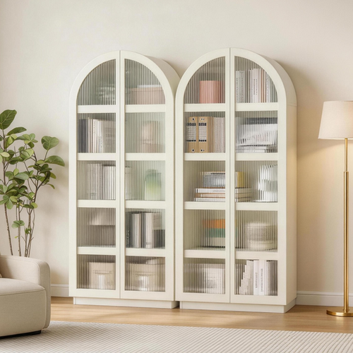 Cranfield Bookcase Display Cabinet Set oo 2 Floor Standing 5 Tier Shelves