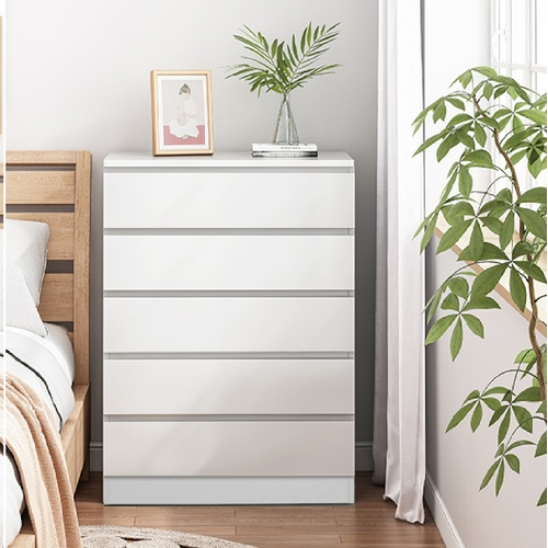 Burton 5 Chest Drawer & Dresser Tallboy  Bedroom Storage Cabinet White
