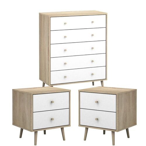 Bedroom Bundle Adriana 5 Drawers and 2 Bedside Tables