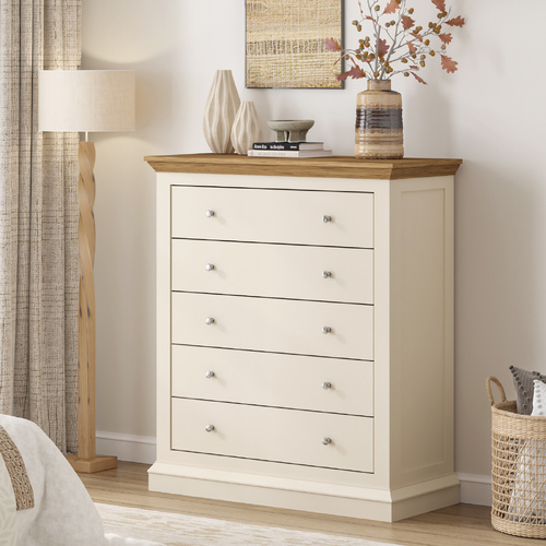 HANNAH 5 Drawer Chest of Drawers Dresser Storage Cabinet for Bedroom Living
