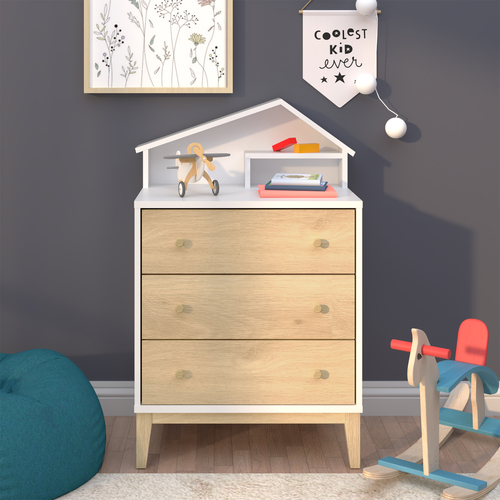 House Kid Chest of 3 Drawers Children bedroom furniture 