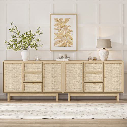 Ballina Buffet Sideboard 2 Door 3 Drawer Storage Cabinet Set of 2 Drawers Dresser