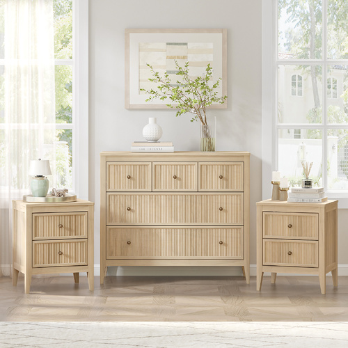LINDLEY 3+2 Chest of Drawers + 2 Bedside Table Dressers Storage Cabinet