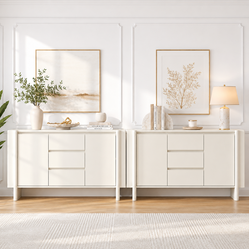 AMBER Large Buffet Sideboard 150cm Cupboard Cabinet Set of 2 | Spacious and Stylish Storage Solution