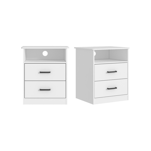 White File Cabinet with Drawers Set of 2 Compact Under Desk Office Storage Furniture