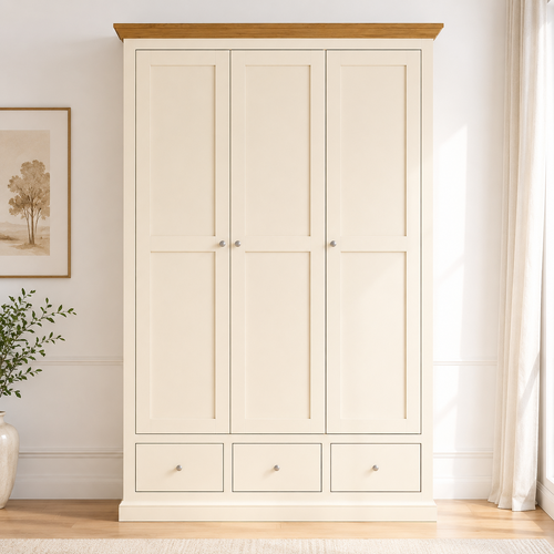 Hannah Wardrobe French Provincia l 3 Door 3 Drawer Wardrobe