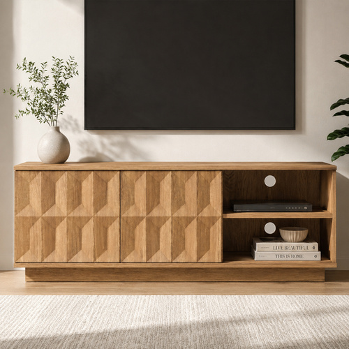 ATMA TV Entertainment Unit with Storage TV Cabinet with Open Shelves 150CM