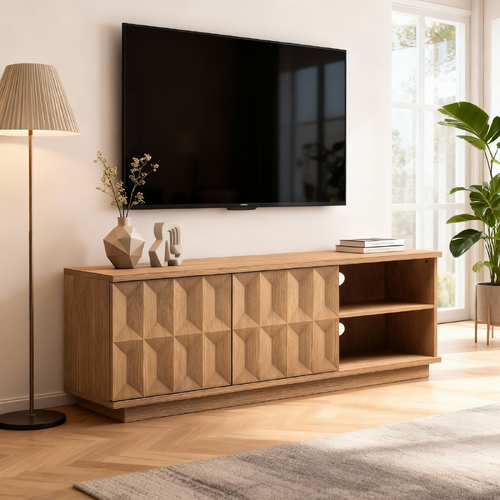 ATMA TV Entertainment Unit with Storage TV Cabinet with Open Shelves 150CM