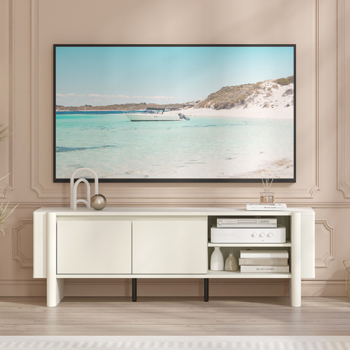 AMBER TV Entertainment Unit with 2 Door Storage TV Cabinet with Open Shelves 150 CM