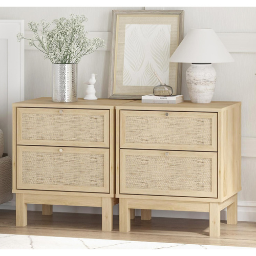 Ballina 2 - Drawer Bedside Table Set of 2 | Perfect Dresser for Your Bedroom