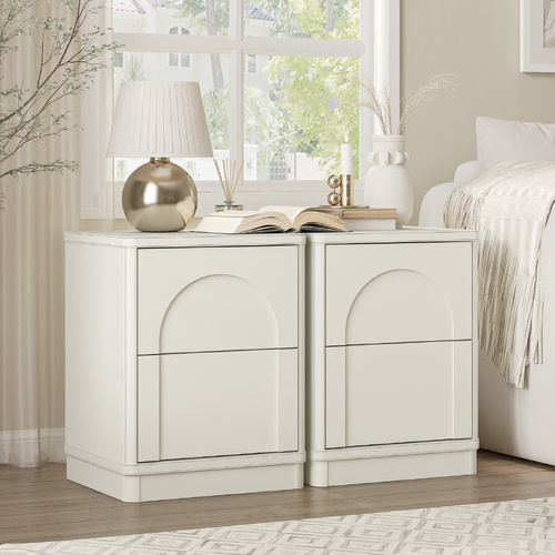 Cranfield Bedside Tables Set of 2 Drawers Dresser Modern Nightstand Bedroom