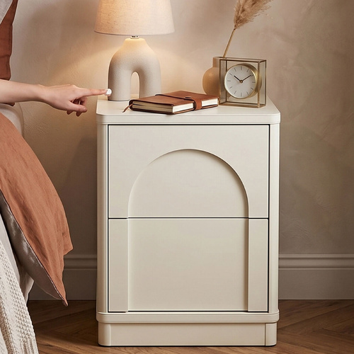 Cranfield Bedside Table 2 Drawer Dresser Modern Nightstand Bedroom