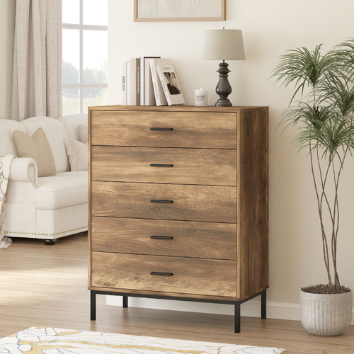 Bronx 5 Chest of Drawers Tallboys & Dressers Stylish Storage Dresser for Bedroom Organization 