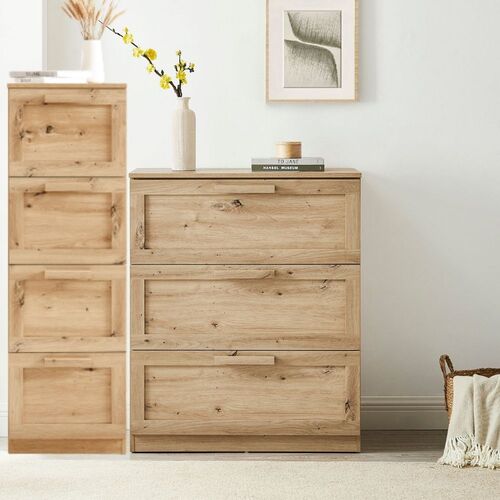 Allure Chest of 4 Drawers Dressers Tallboys +  Chest of 3 Drawers Dressers Stylishly Minimalist Bedroom Storage Cabinet