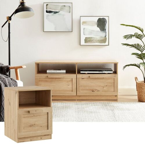 Allure TV Entertainment Unit TV Cabinet 110cm + 1 Sidetable Stylishly Minimalist Furniture