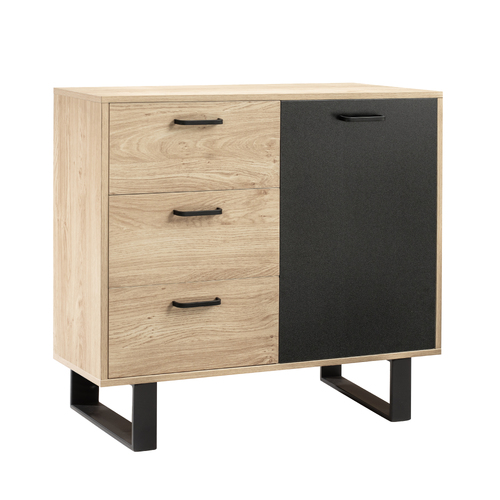 Calia 80cm Compact Sideboard 3 Drawers 1 Door Hallway Storage Drawers Table 