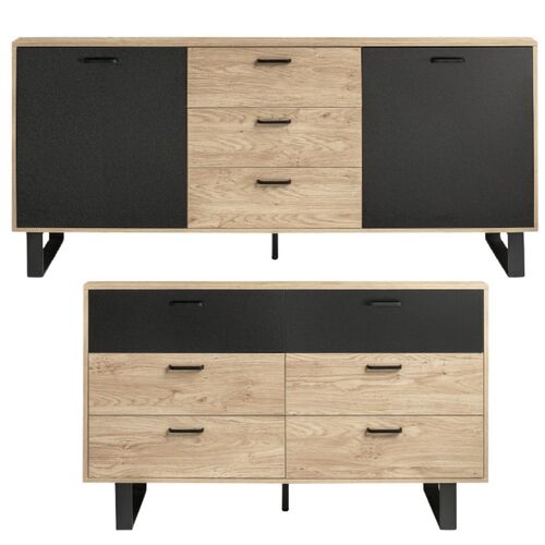 Large 160cm Buffet Sideboard + 6 Drawers Storage Chest Hallway Cabinet Bundle Sale