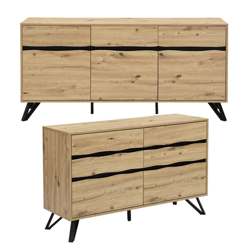 Grayson 160CM Large Sideboard, Chest of 6 Drawers Bedroom Storage