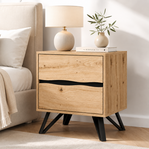 Grayson 2 Drawer Bedside Table for Stylish Bedroom Storage