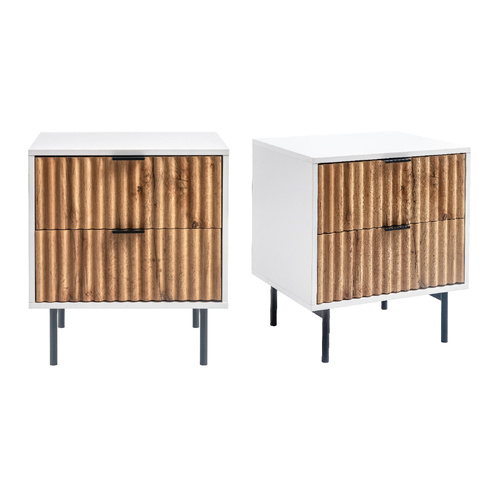 Chelsea 2 Drawer Bedside Table with Dresser Set of 2 for Stylish Bedroom Storage
