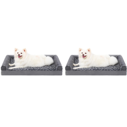 Pet Dog Cat Calming Bed Set of 2 Warm Soft Plush Nest Comfy Sleeping Washable Cover